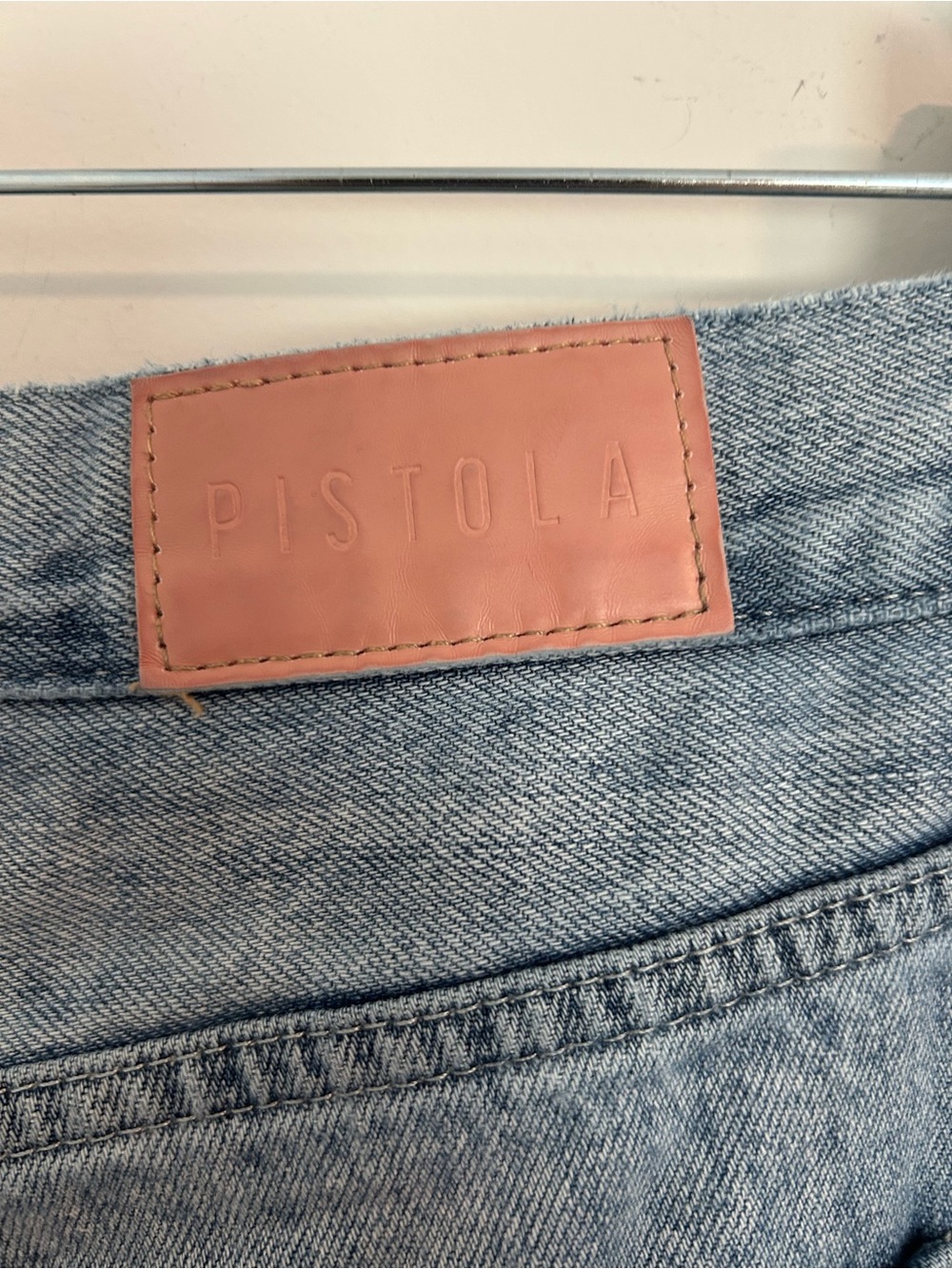 pistola Cassie Straight Leg ultra high rise distressed Jeans in Light Blue Sz 27 - Picture 6 of 9